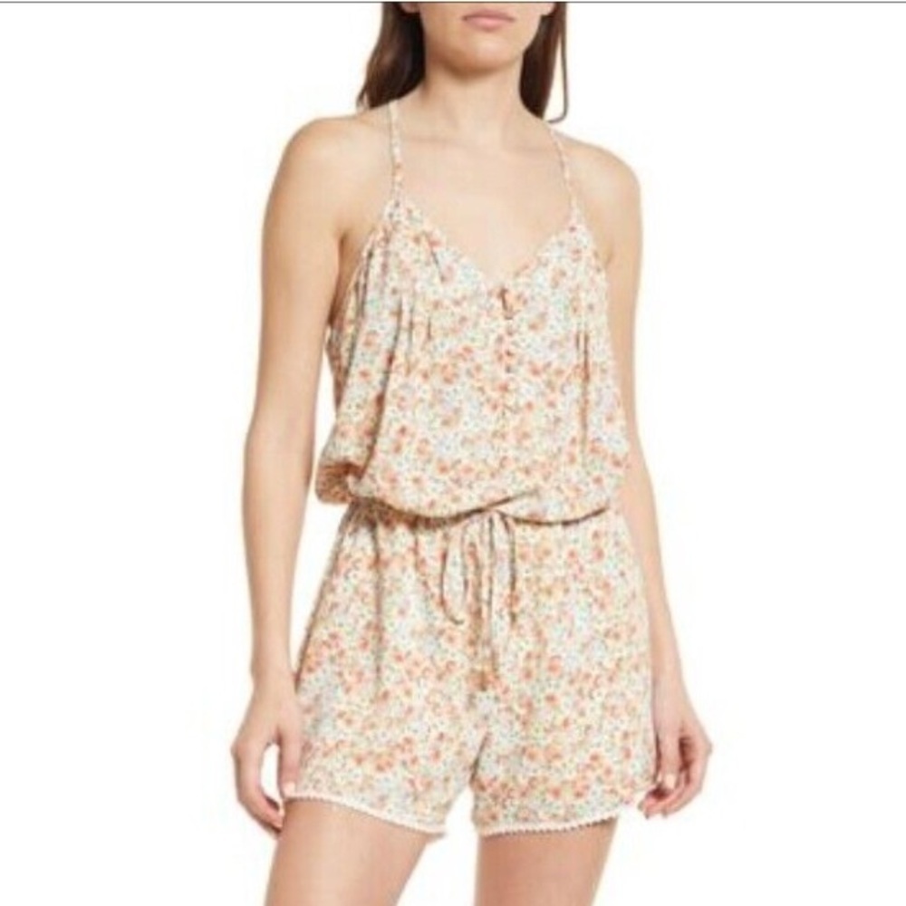 Anthropologie | Bishop + Young | Surfside Romper in Bright Side Print | NWT